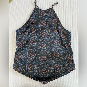 Free People Silk Halter Tank with Tie